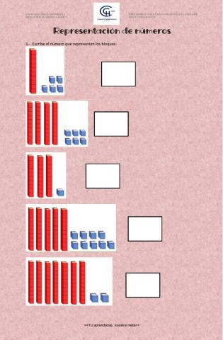 Representación de números hasta el 79