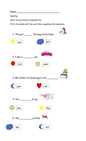 Spelling Short Aa & Initial Consonant Pp