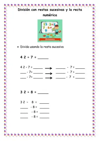 División con restas sucesivas y recta numérica