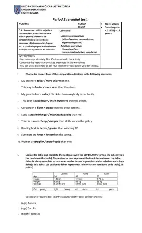 Remedial Test Period 2