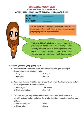 LKPD Hasil Samping Buah Prakarya kls 7
