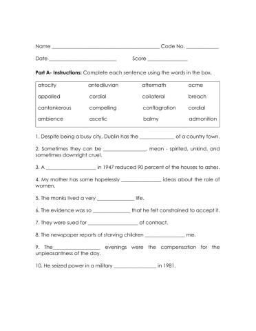 Vocabulary and Literature