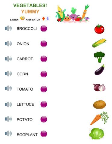 Vegetables - Vocabulary