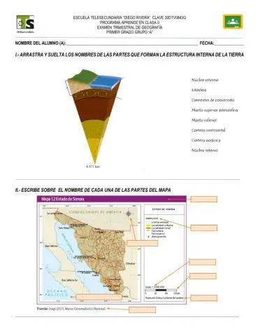 Examen de geografía primer trimestre