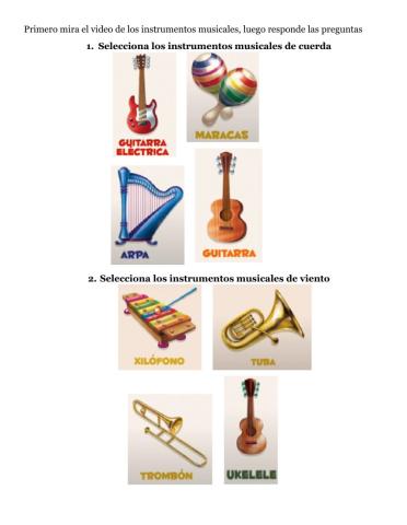 Los instrumentos musicales