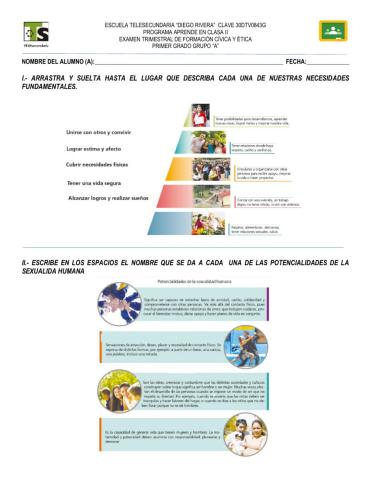 Examen trimestral de Formación Cívica y Ética