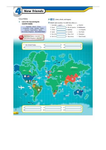 Countries and cities