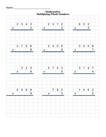Multiplying Whole Number