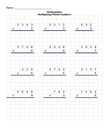 Multiplying Whole Number
