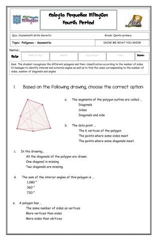 Show me what you know - poligonos -fifth grade- fourth term -2020