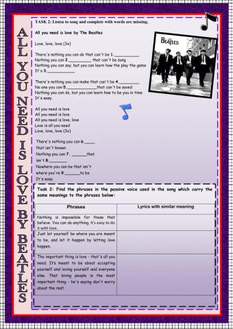 All you need is love passive