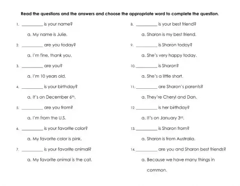 Wh- words and questions with BE