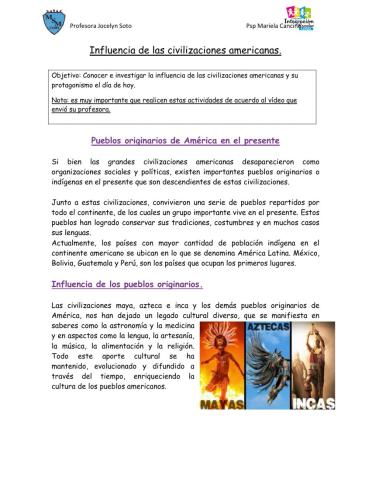 Influencia de las civilizaciones americanas