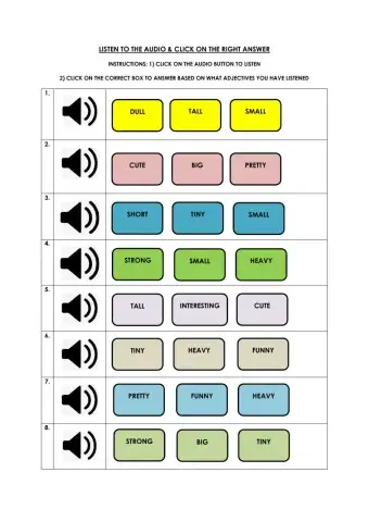 LISTEN TO THE ADJECTIVES