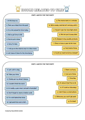 Idioms related to time