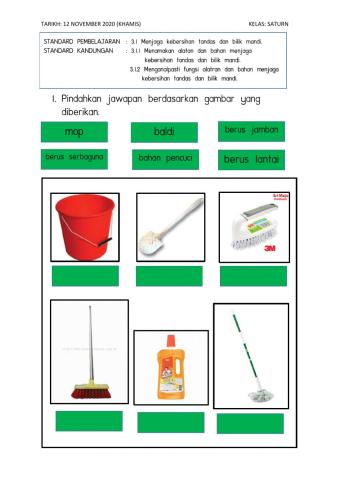 Alat dan bahan membersihkan tandas
