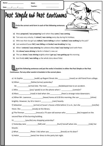 Past Simple or Past Continuous 1