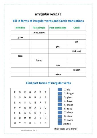 Irregular verbs