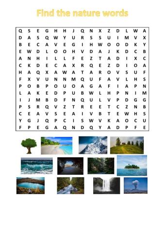 Nature vocabulary crosswords
