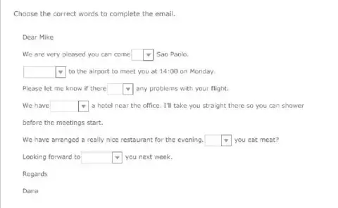 Email Exercise - Confirming Travel Plans