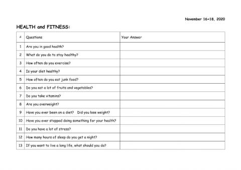 Health and Fitness