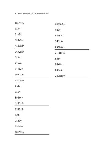 Crecientes de productos