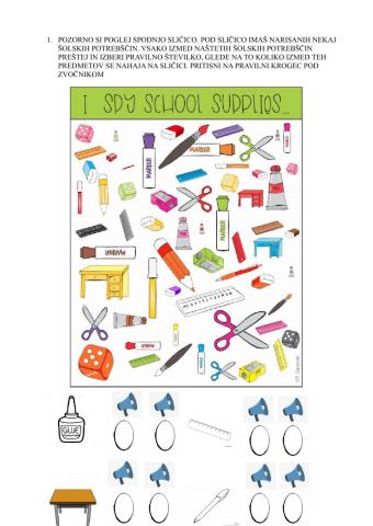 Counting and school supplies
