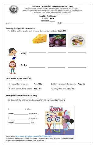 English exam 4th term