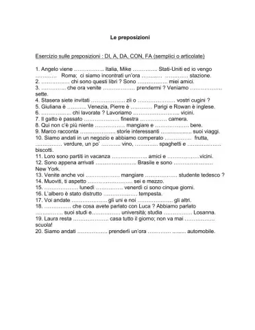 Preposizioni 1 - di-a-da-con-fa