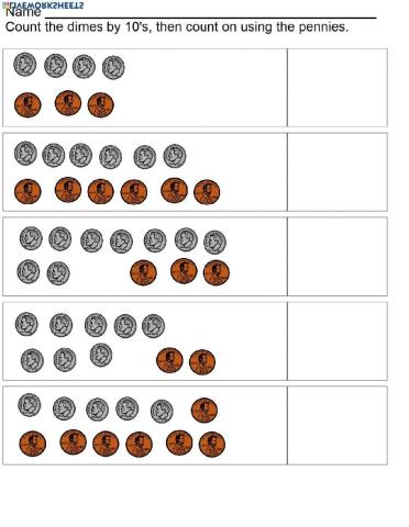 Counting dimes and pennies