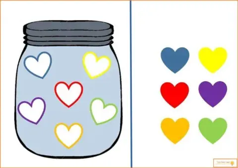 Pareamento cores-corações