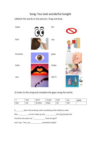 Song Present simple practise