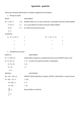 Egyenletmegoldás (1)