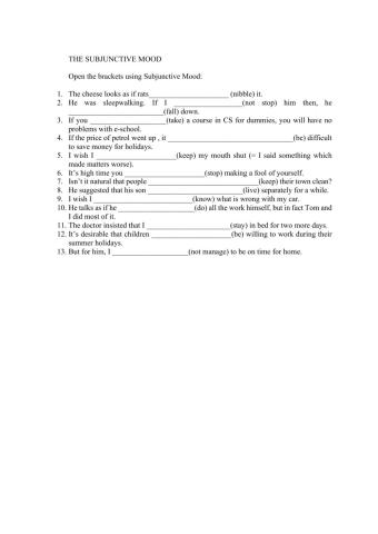 The Subjunctive Mood