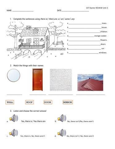 Unit 3 Revision 1st Starters