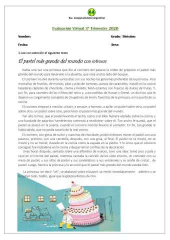 Evaluación 5º grado