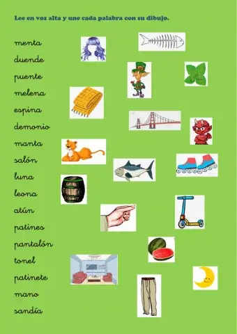 Lectura palabras con -N-