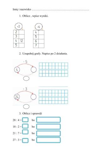 Mnożenie i dzielenie w zakresie 30