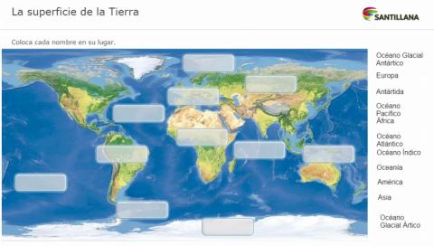 Océanos y continentes.