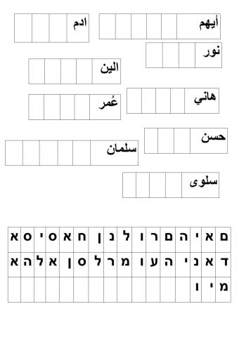 اسماء من العربي للعبري