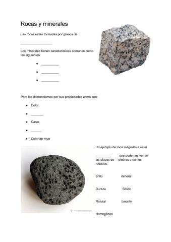 Rocas y minerales