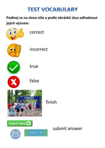Test vocabulary - Czech equivalents
