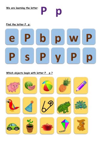 Learning Letter P p