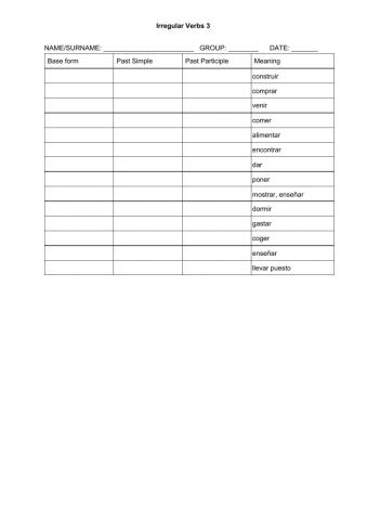 Irregular verbs 3