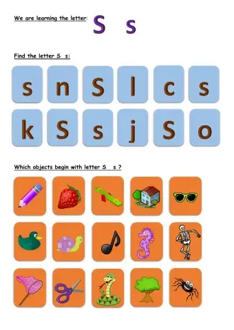 Learning Letter S  s