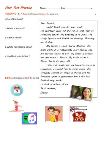 Practise 1 for final  test