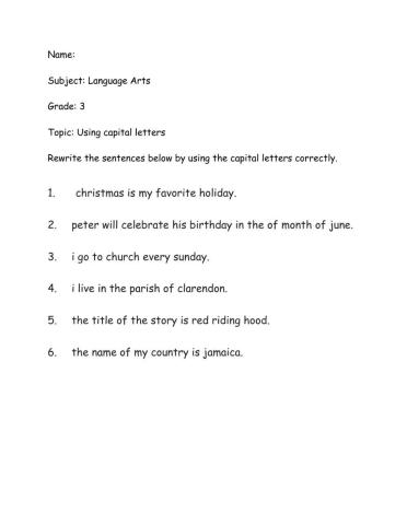 Using Capital Letters