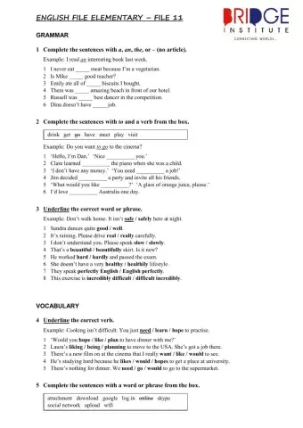 English file elementary file 11