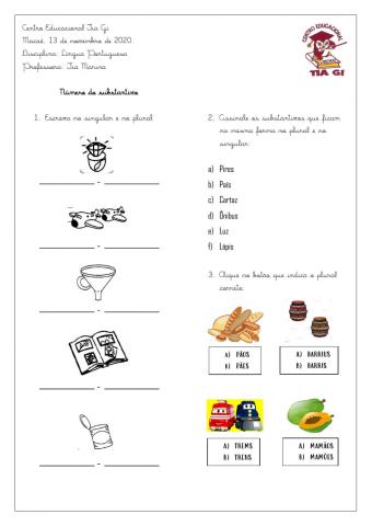 Número dos substantivos