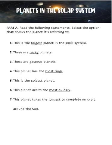 Planets in the Solar System